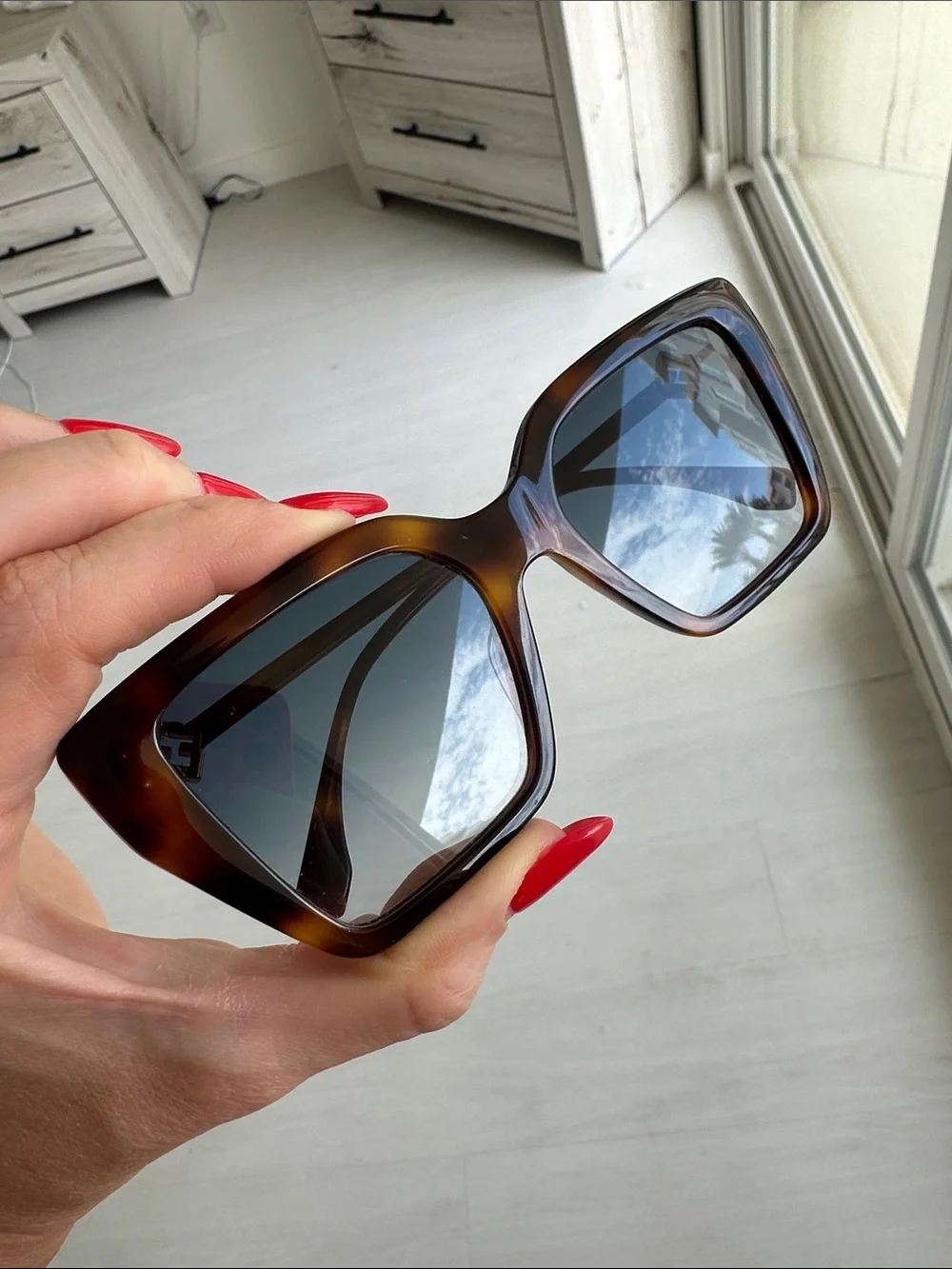 Fendi Brown Tortoiseshell Square Sunglasses